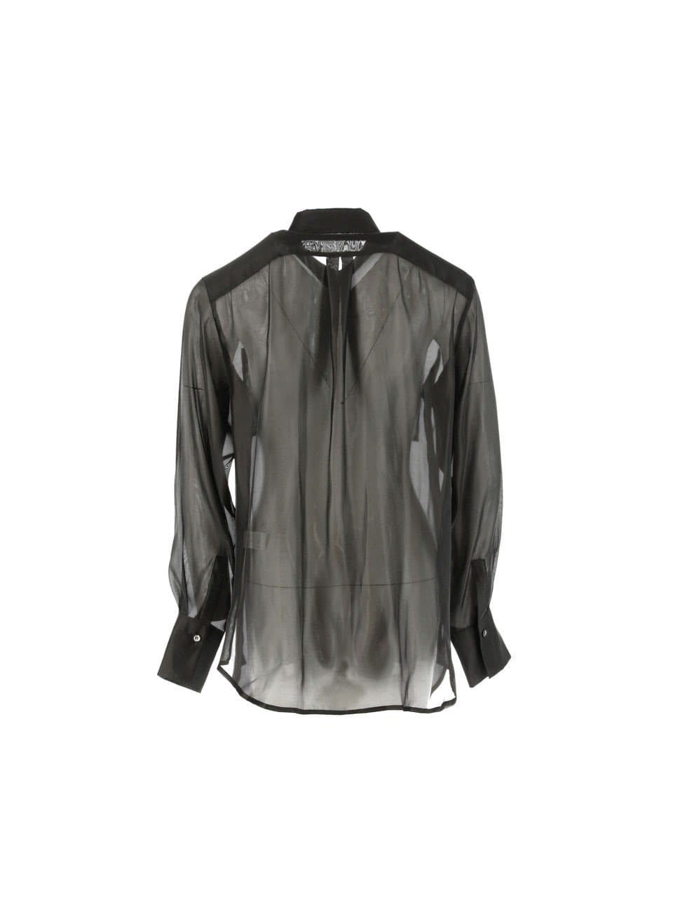 6A Pocket detailed slik organza shirt (Black)