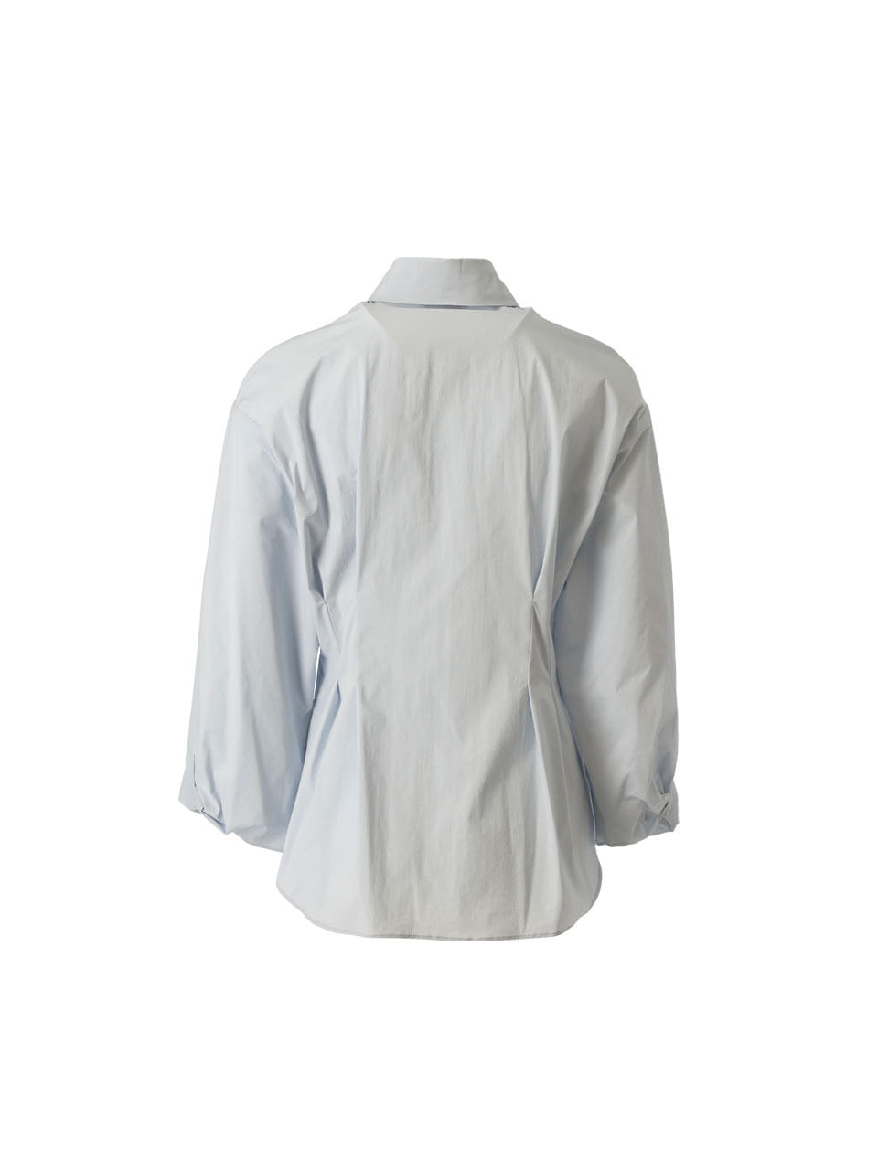 6A Tuck detailed cotton-blend tiwst shirt (Light Blue)