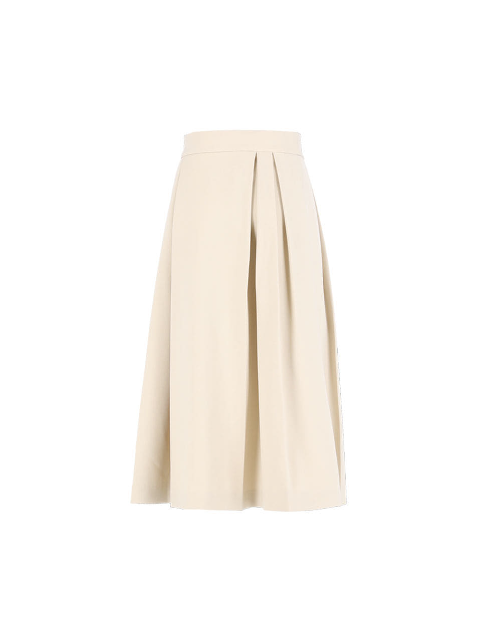 6A Asymmetric-tucked belt flare skirt (Light Beige)