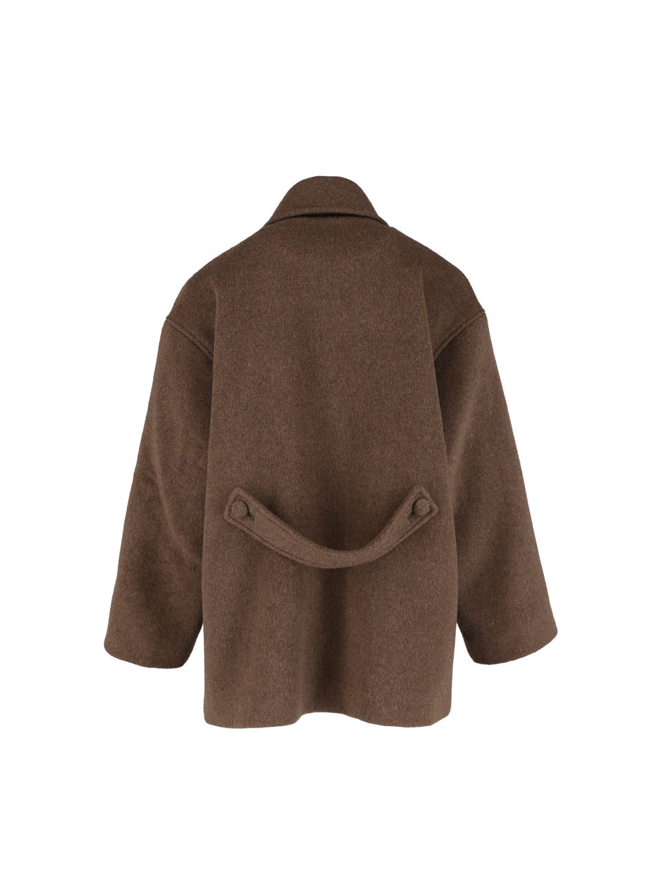 [Ori X hier et demain] Oversize wool half coat (Dark Brown)
