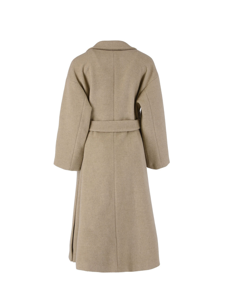 6W Lamswool-cashmere long double coat (Beige)
