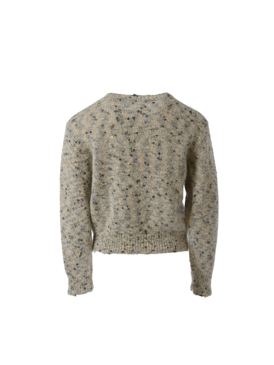 6W Wool round-neck cropped knit sweater(Grey)