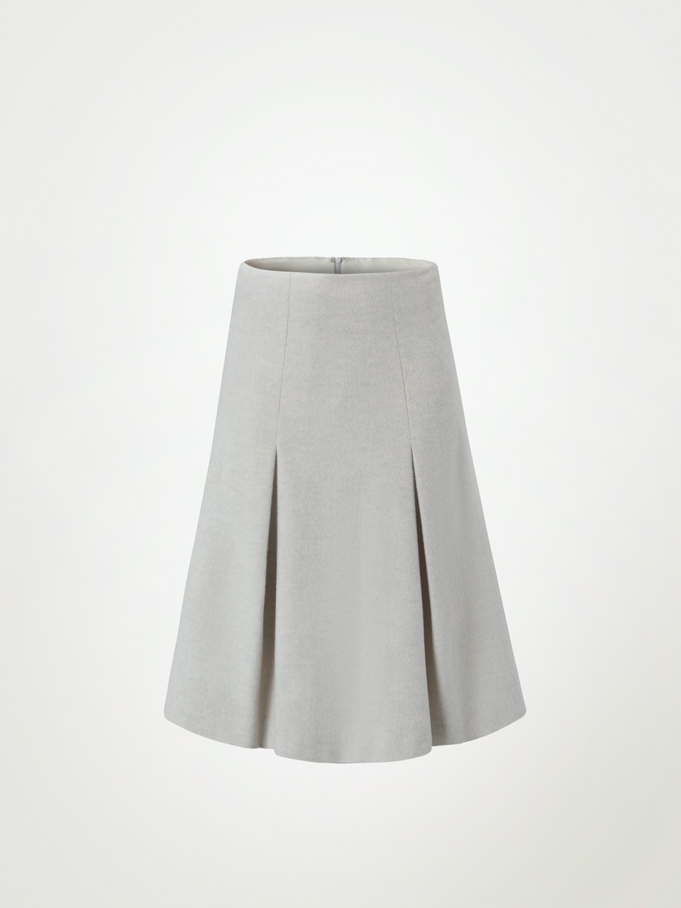 4W Premium Wool Pleated Skirt - Ivory