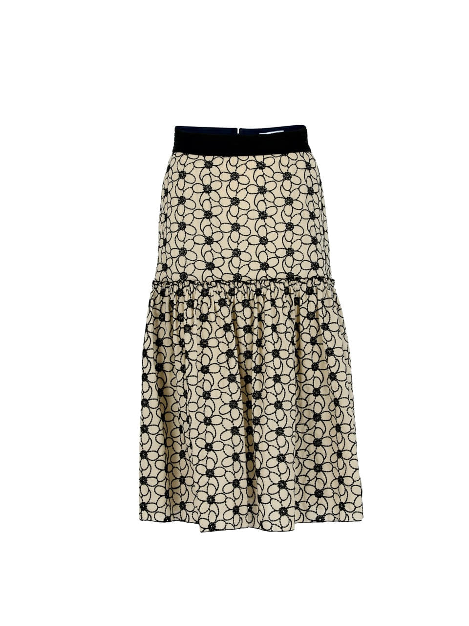 5S Lovestruck cotton floral-lace midi skirt (+Hair Scrunchie SET)