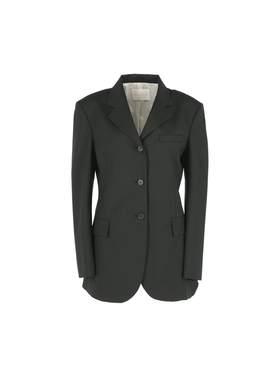 6A Single-breasted wool blazer (Black)