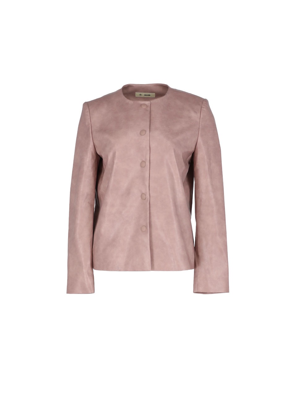 Round Cropped leather jacket (Dusty Pink)