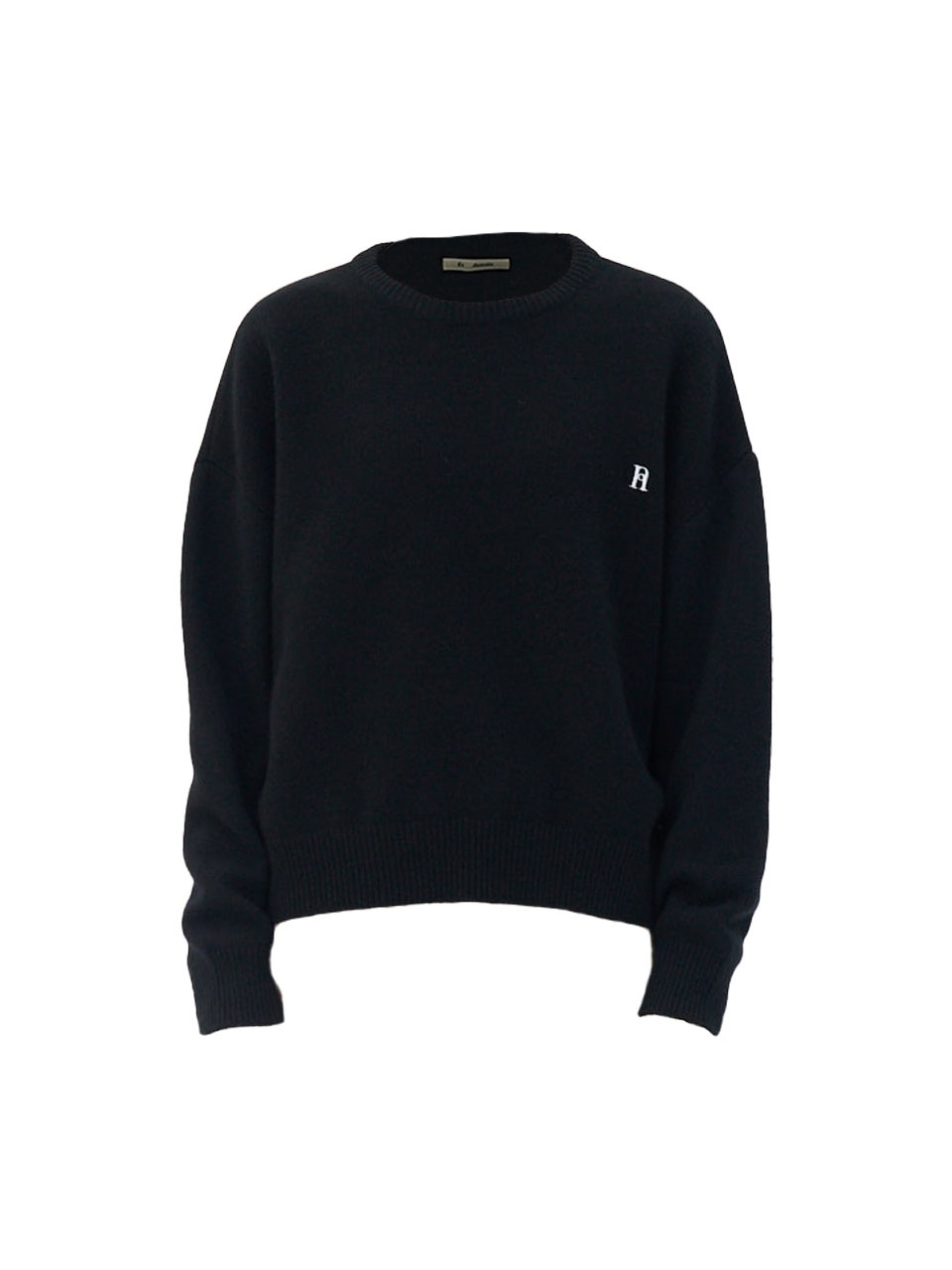 Logo cashmere-blend knit sweater (Black)