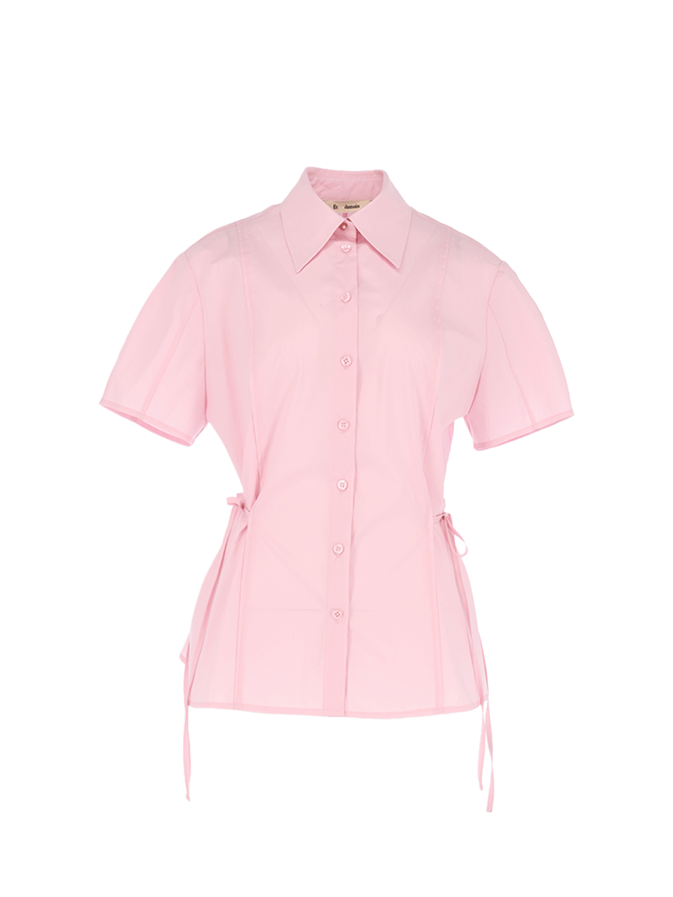 Ribbon half shirt - Light Pink