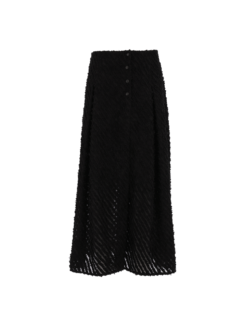 Seethrough tassel banding long Skirt - Black
