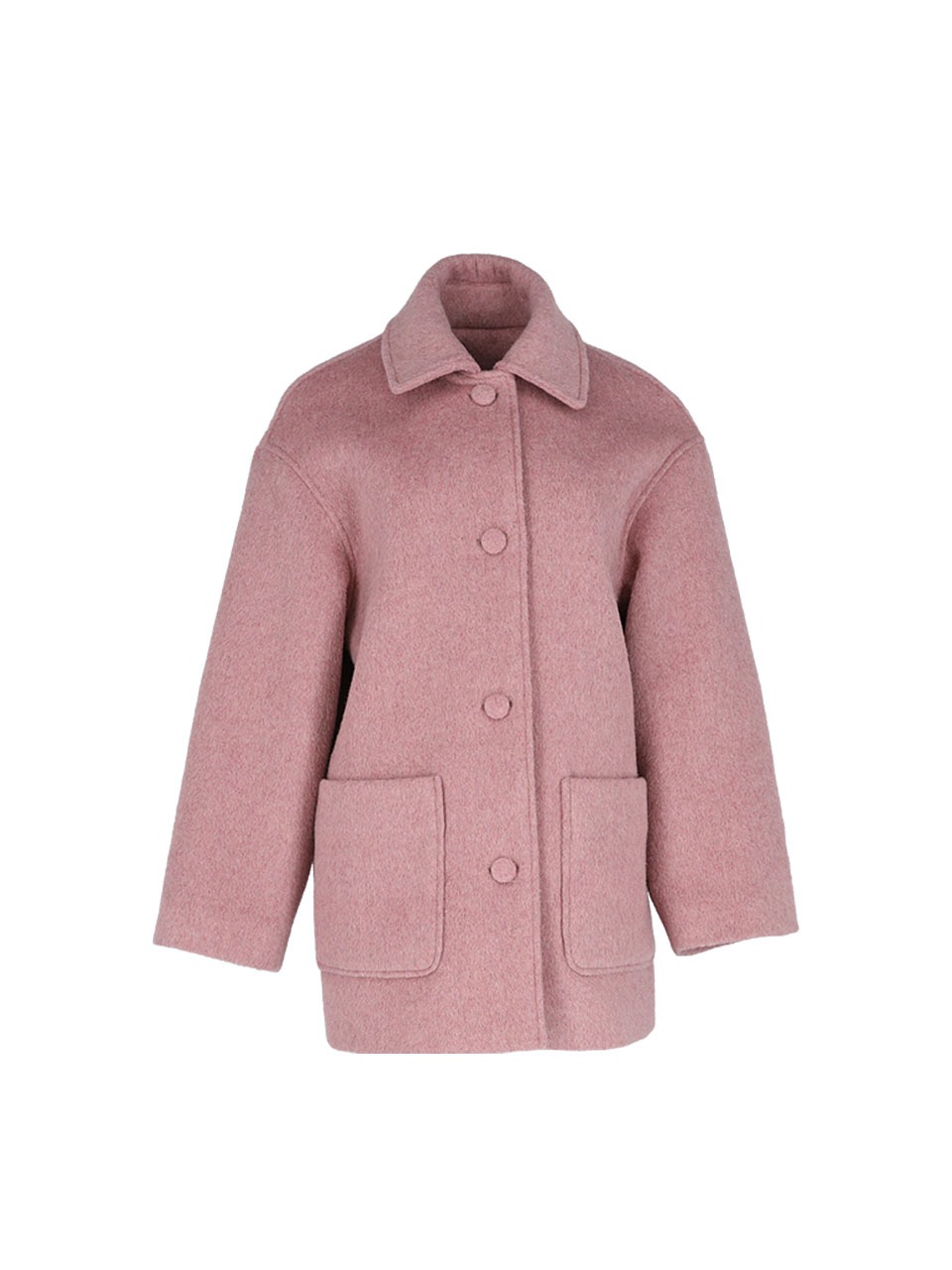 [Ori X hier et demain] Oversize wool half coat (Pink)