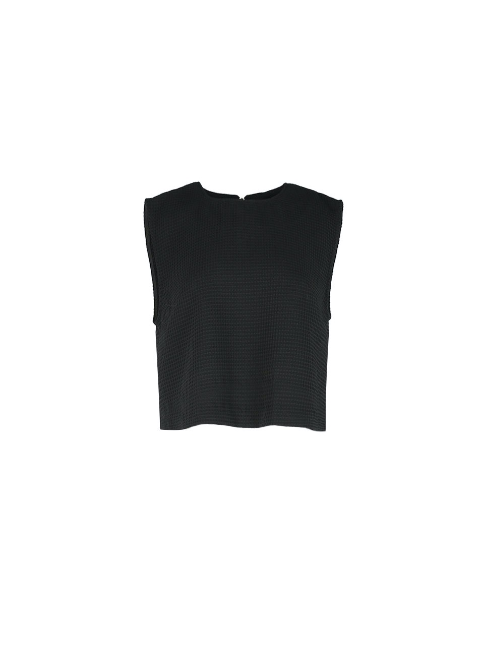 Tie-zipper Point Short Vest (Black)