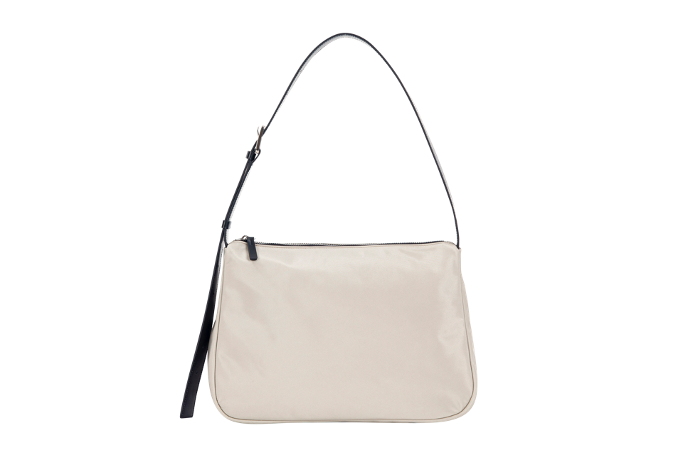 [B품]  Nylon Grande Shoulder Bag - Light taupe