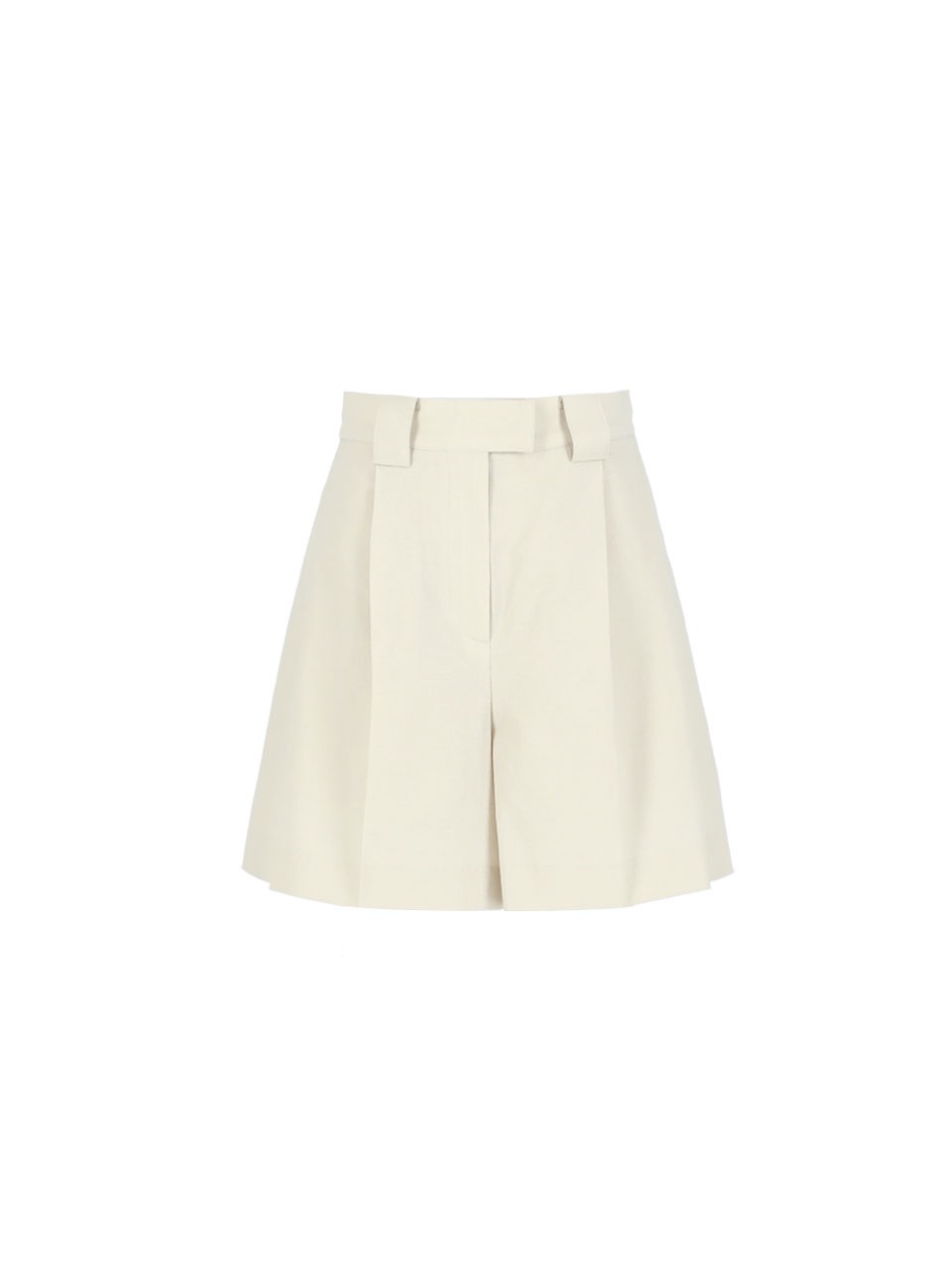 [LAST PIECE]  High-rise pleated linen shorts (Ivory)