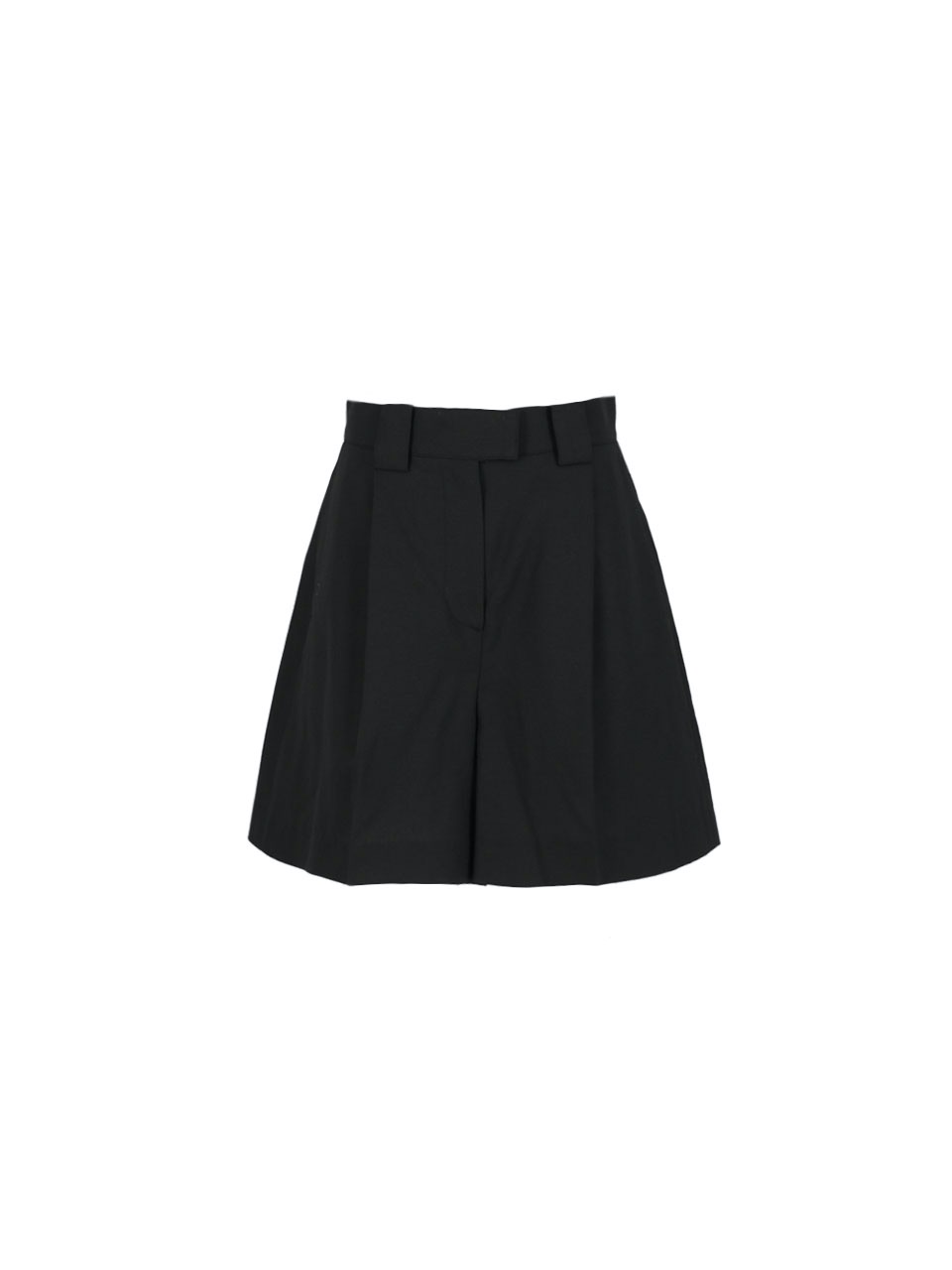 [LAST PIECE]  High-rise pleated linen shorts (Black)